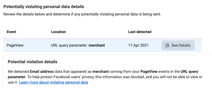 potential-violating-personal-data-pageview-url-query-parameter
