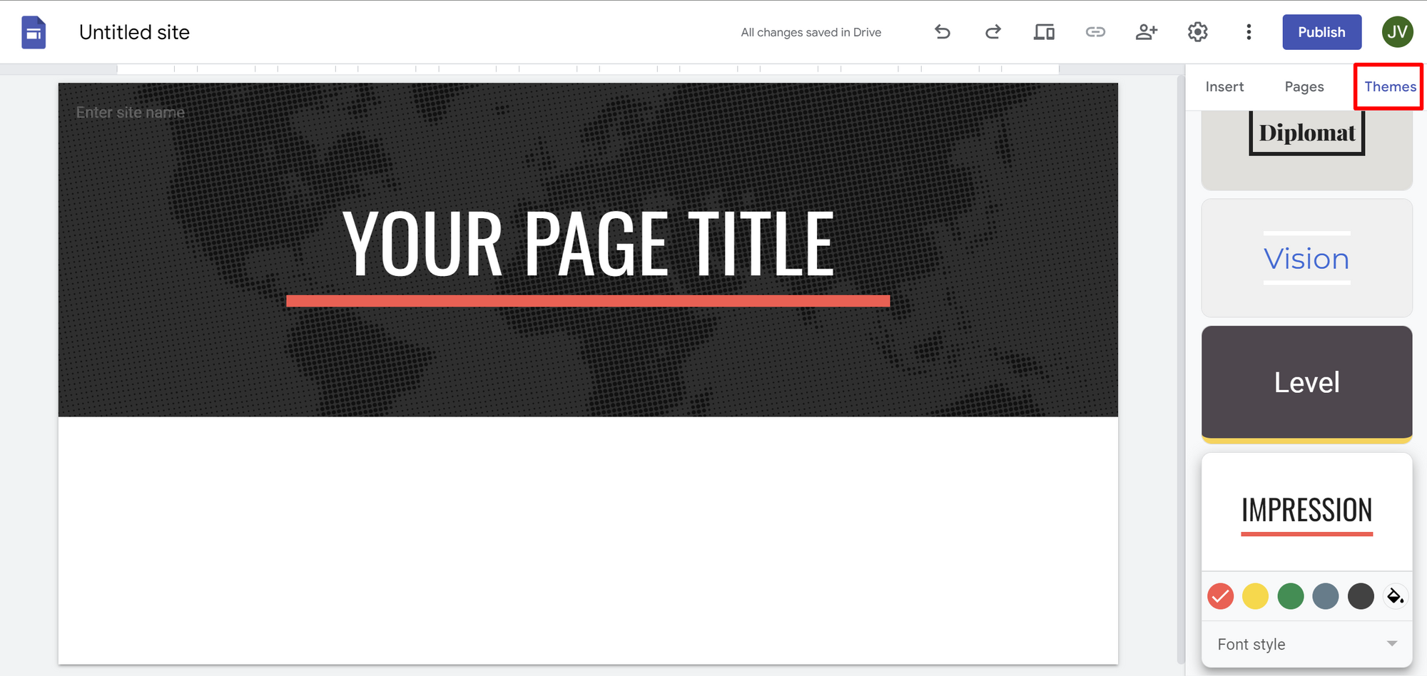 google-sites-use-themes