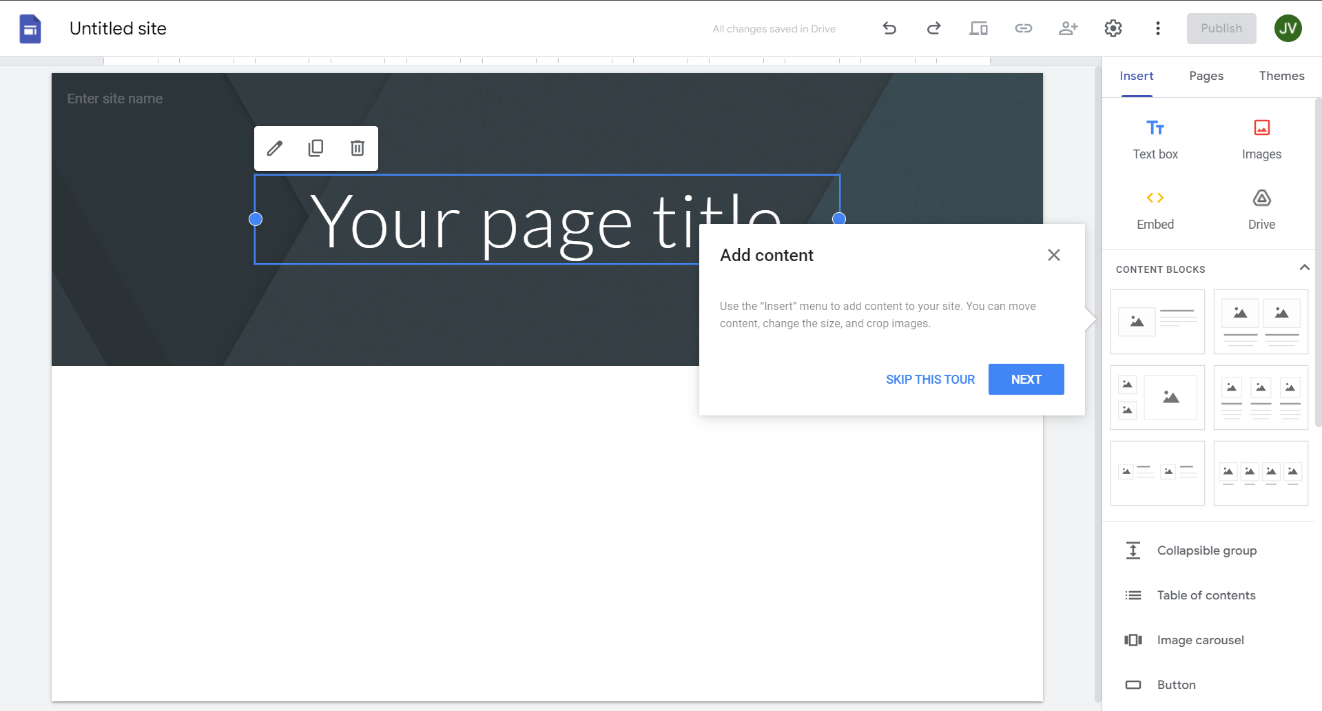 google-sites-insert-page-title